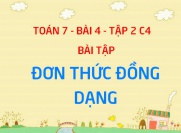 Bài tập đơn thức đồng dạng, cộng trừ đơn thức đồng dạng - Toán 7 bài 4 tập 2 chương 4